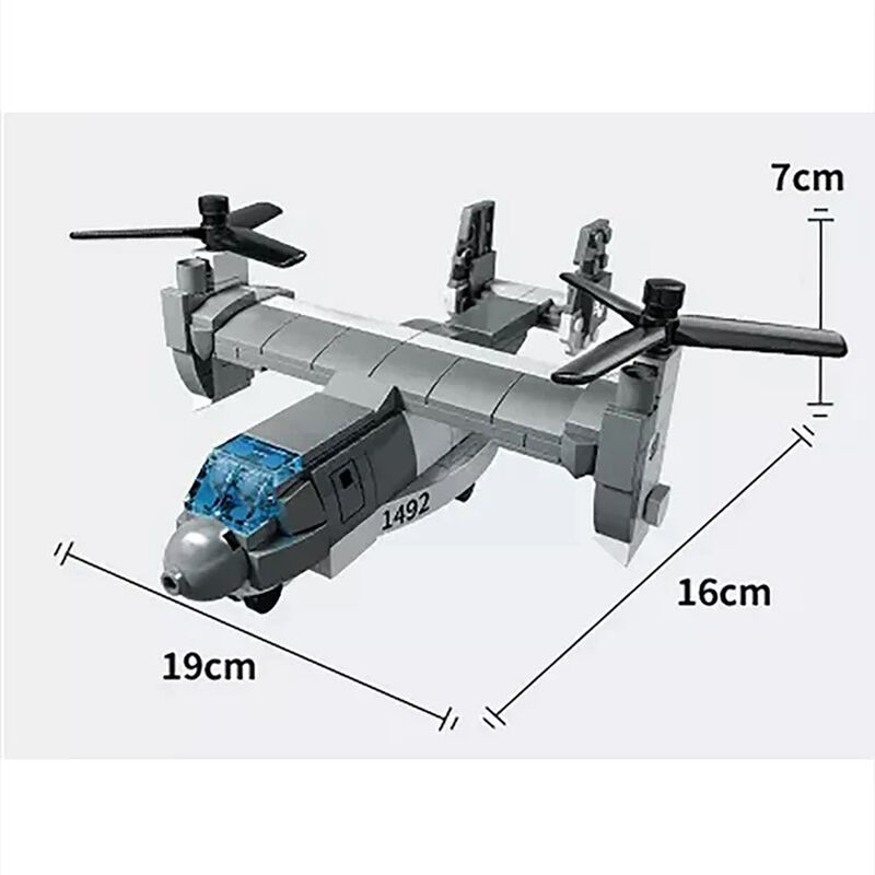 V-22 Osprey Military Aircraft Flight Force Building Brick Kit (165 pcs) [1 unit], , large image number 1